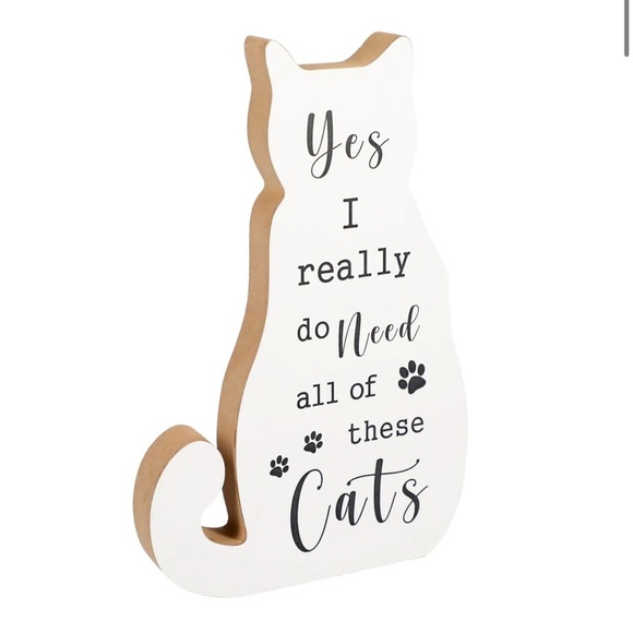 2‎ pack Adorable Tabletop office desktop white dog & black Cat Plaque new - Picture 5 of 5